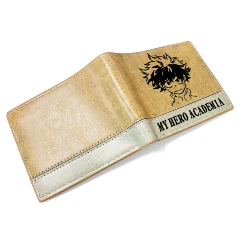 12*10cm | Cartera de piel My Hero Academia de alta calidad, con los logos icónicos de la serie. Un accesorio elegante y funcional para los fanáticos del anime.