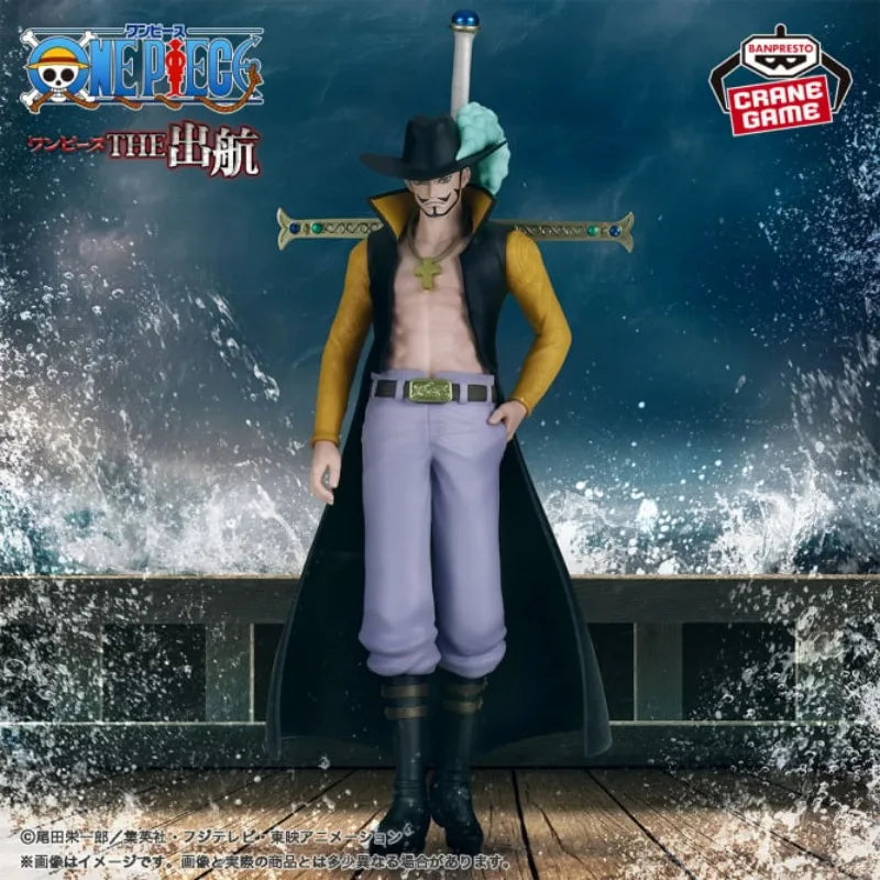 16cm Figurine BANDAI One Piece | Figurine en PVC Banpresto de Dracule Mihawk. Modèle détaillé, parfait pour les fans et collectionneurs de One Piece