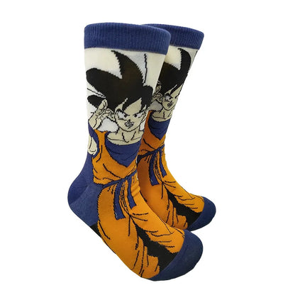 Chaussettes Dragon Ball  | Chaussettes en coton longues et respirantes avec imprimé des personnages de DBZ. Style hip-hop, idéales pour les amateurs de skateboard et les fans de Dragon Ball