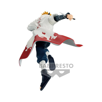 Figura Bandai Banpresto de 18 cm (Edición Vibration Stars) Naruto | Modelo de acción en PVC de Namikaze Minato, disponible en stock. Perfecto para coleccionistas y fanáticos del anime, ideal como regalo para niños.