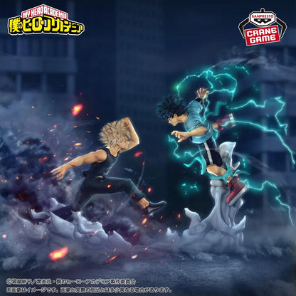 23cm Figurines BANDAI My Hero Academia | Figurines en PVC haute qualité représentant Bakugo Katsuki et Midoriya Izuku en mode combat. Parfaites pour les fans de l'anime et les collectionneurs