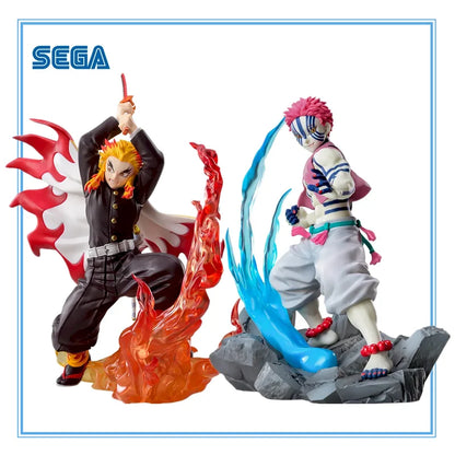 16cm Figurines Demon Slayer SEGA Xross Link | Figurines originales représentant Akaza et Rengoku Kyojuro. Modèles détaillés pour collectionneurs ou pour offrir en cadeau