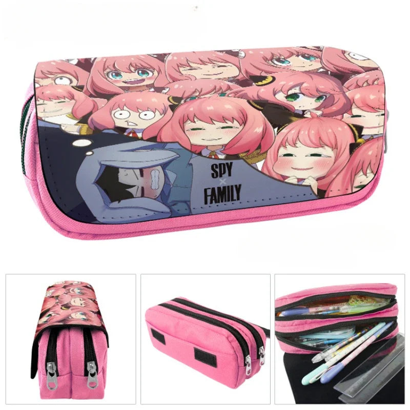 Trousse SPY×FAMILY | Grande trousse inspirée de Spy x Family, parfaite pour les fournitures scolaires et le maquillage. Conçue pour les étudiantes et les fans de l'anime, cette trousse kawaii est un excellent cadeau pratique et stylé