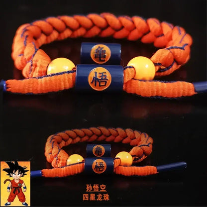 Bracelet tressé Dragon Ball | Bracelet tressé à la main représentant l'univers des personnages emblématiques de DBZ. Idéal comme accessoire ou cadeau pour les fans de Dragon Ball