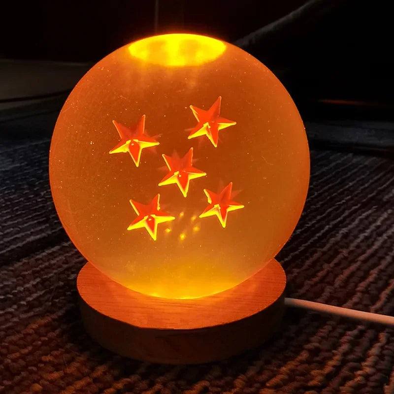 Dragon Ball en Cristal 7cm avec LED : Une lampe de veille de Dragon Ball en résine avec éclairage LED, idéale pour la décoration de bureau. Un excellent cadeau pour les enfants et les fans d'anime