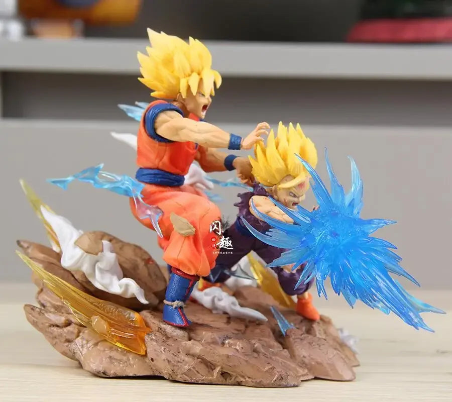 23cm Figurine Dragon Ball | Son Gohan et Son Goku Kamehameha contre Cell. Cette figurine dynamique est parfaite pour la décoration et la collection. Un cadeau idéal pour les fans de Dragon Ball Z !