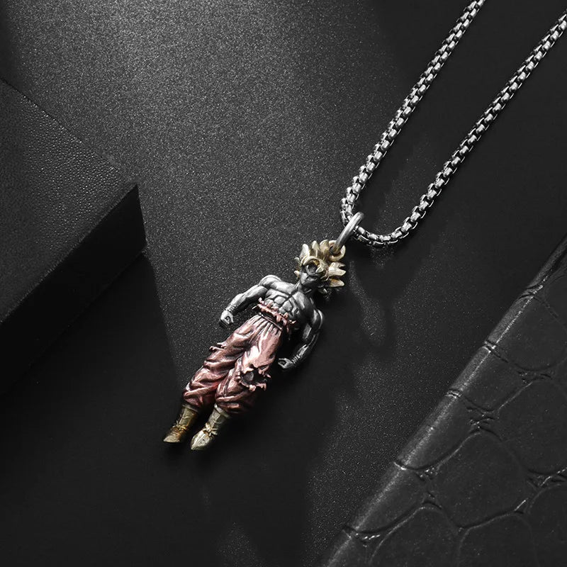 Collier Dragon Ball | Pendentif Super Saiyan Son Goku, Vegeta, Broly. Collier avec pendentif en alliage électroplaqué, parfait pour les fans de Dragon Ball Z. Idéal pour ajouter une touche otaku et tendance à vos tenues