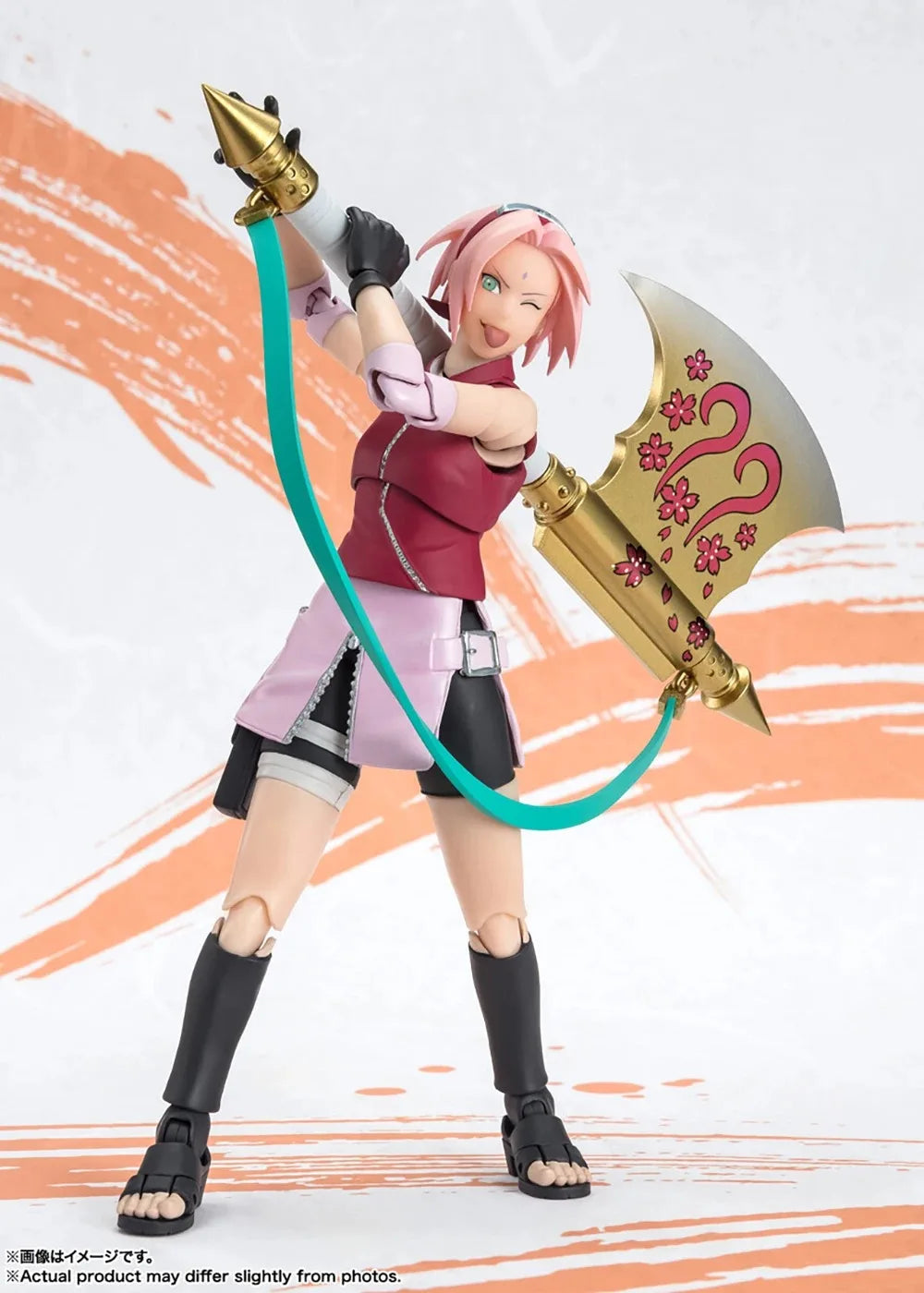 Figura 17cm Bandai SHFiguarts (Edición NarutoTop99) | Modelo de acción conjunta en PVC de Haruno Sakura, juguete ninja. Un regalo perfecto para fans y coleccionistas de Naruto.