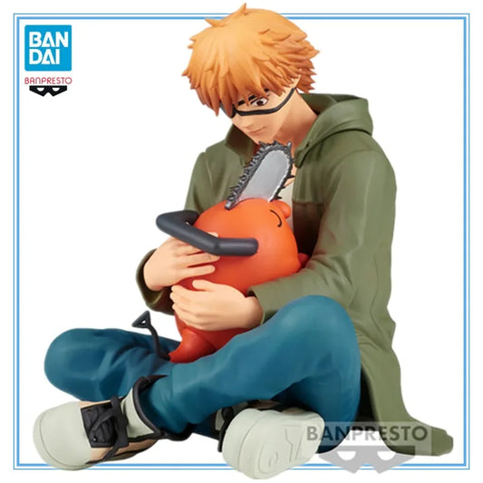 12cm Bandai Banpresto Figure (Break Time Collection Vol. 1) Chainsaw Man | Action Model of Denji &amp; Pochita, Perfect as a Gift for Collectors and Anime Fans