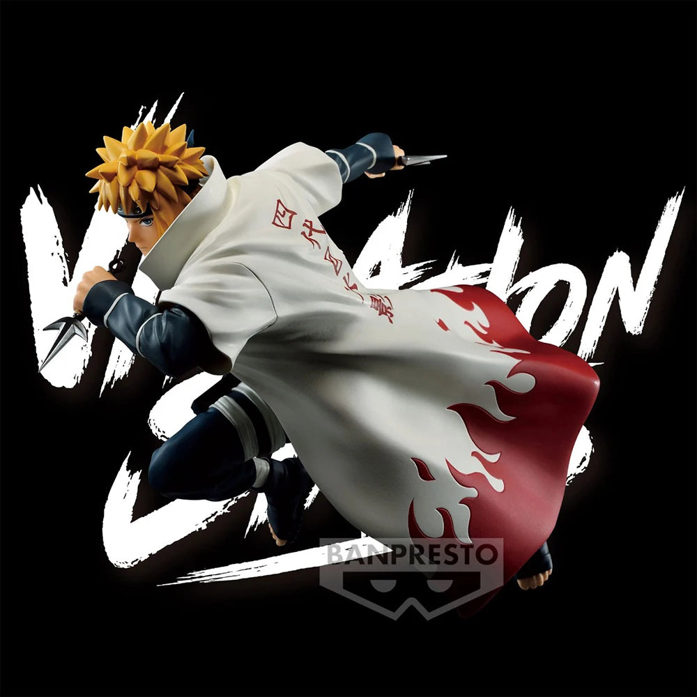 Figura Bandai Banpresto de 18 cm (Edición Vibration Stars) Naruto | Modelo de acción en PVC de Namikaze Minato, disponible en stock. Perfecto para coleccionistas y fanáticos del anime, ideal como regalo para niños.