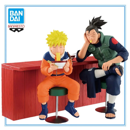 Figura Original BANDAI Banpresto de 10-12cm - Naruto | Maquetas de PVC que representan a Umino Iruka y Uzumaki Naruto, perfectas para coleccionistas y fanáticos del anime. Ideal como juguete, decoración o regalo.