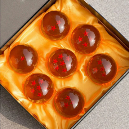 Set de 7 boules de cristal Dragon Ball (3,5 cm) | Invoquez Shenron avec ces figurines de collection, parfaites comme cadeau pour les fans de l'anime