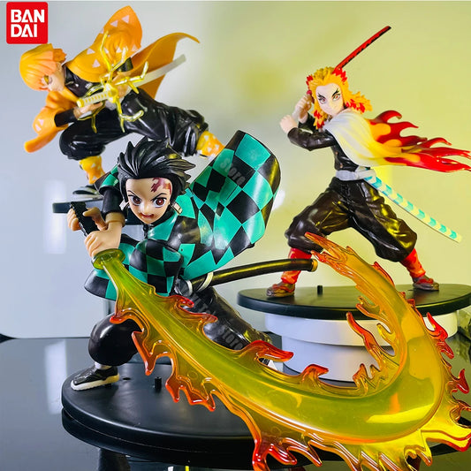 Figurines Demon Slayer | Figurines de Tanjiro, Zenitsu et Rengoku, inspirée de l’anime Demon Slayer. Idéale pour la collection, cette figurine détaillée est un excellent choix de cadeau pour les fans de Kimetsu no Yaiba !