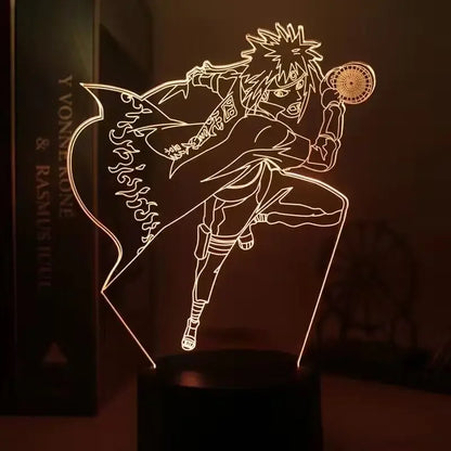 18*10cm Veilleuse LED 3D Naruto en acrylique sur support, décoration pour chambre, cadeau d'anniversaire idéal pour les fans de Naruto