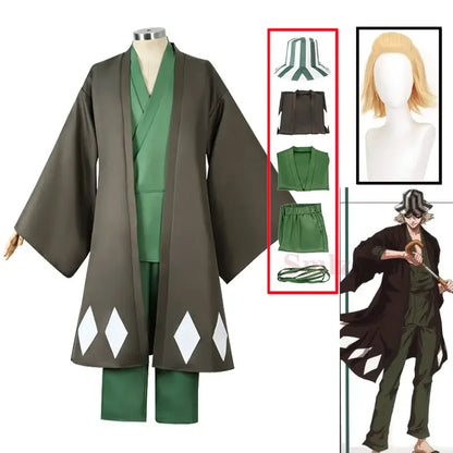 Cosplay Bleach | Incarnez le mystérieux Urahara Kisuke avec ce costume de cosplay complet pour adultes ! Ce déguisement comprend un kimono gris, des pantalons amples et le chapeau iconique d'Urahara, idéal pour les événements Halloween et fêtes costumées