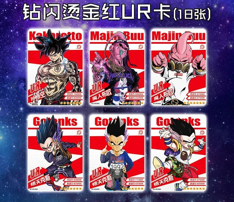 Boîtes de Cartes de Collection Dragon Ball avec Goku, Vegeta et les Saiyans. Cartes brillantes idéal pour les batailles. Un cadeau idéal pour les enfants et les fans de l'anime !