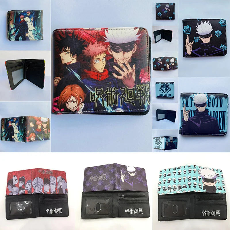 11.5x9cm Jujutsu Kaisen Wallet | Perfect bifold wallet for fans, this bifold design features compartments for bank cards, ID and change. Great for everyday use or as a cosplay accessory 