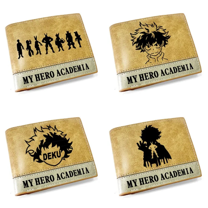 12*10cm | Cartera de piel My Hero Academia de alta calidad, con los logos icónicos de la serie. Un accesorio elegante y funcional para los fanáticos del anime.