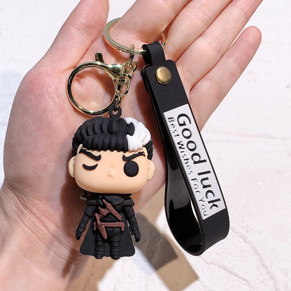 Ajoutez du style à vos accessoires avec ce porte-clé en silicone Berserk. Il est parfait pour personnaliser votre sac à dos, trousseau de clés ou voiture. Un cadeau idéal pour les fans de l'anime !