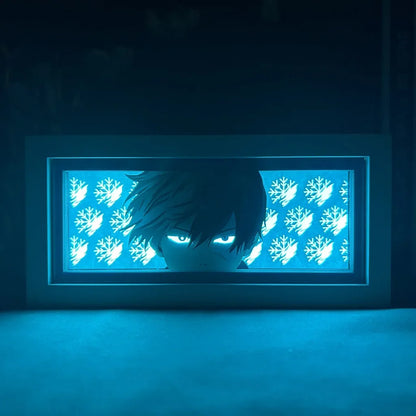 Cadre Lumineux LED 3D MY HERO ACADEMIA représentant Shoto Todoroki, découpe en papier, parfaite pour la décoration de chambre ou comme cadeau d'anniversaire pour les fans de l'anime