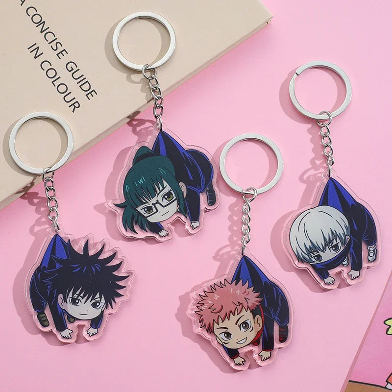 Porte-clés en Acrylique Jujutsu Kaisen | Accessoire kawaii et drôle, idéal en pendentif de sac ou en cadeau pour les fans et amis