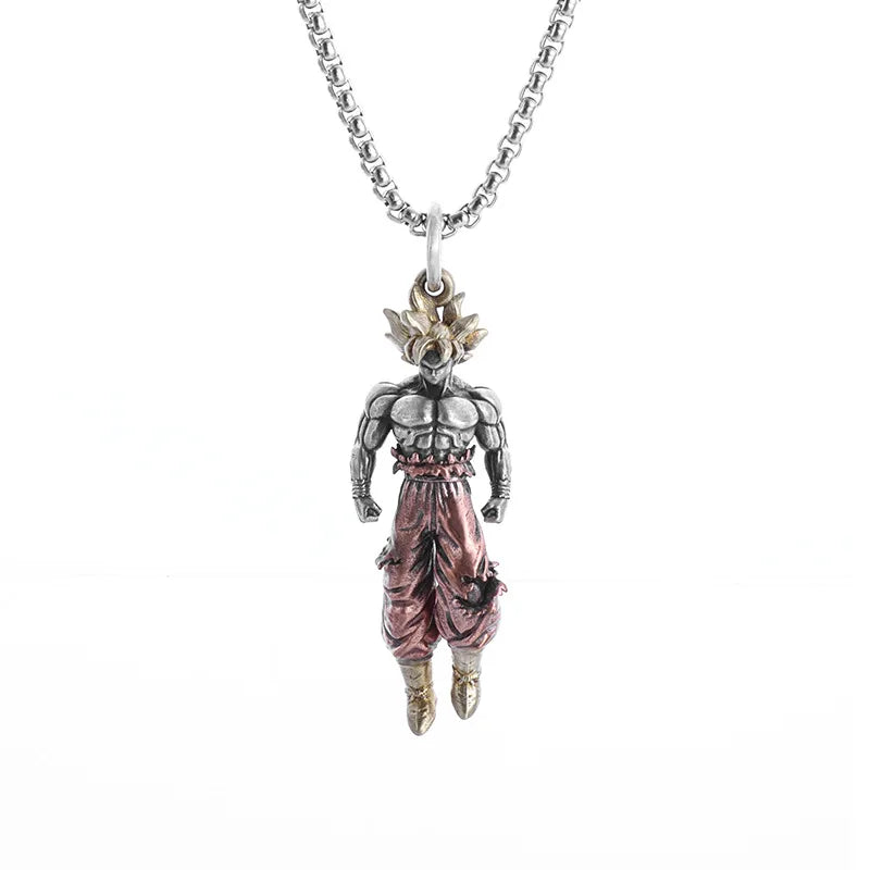 Collier Dragon Ball | Pendentif Super Saiyan Son Goku, Vegeta, Broly. Collier avec pendentif en alliage électroplaqué, parfait pour les fans de Dragon Ball Z. Idéal pour ajouter une touche otaku et tendance à vos tenues