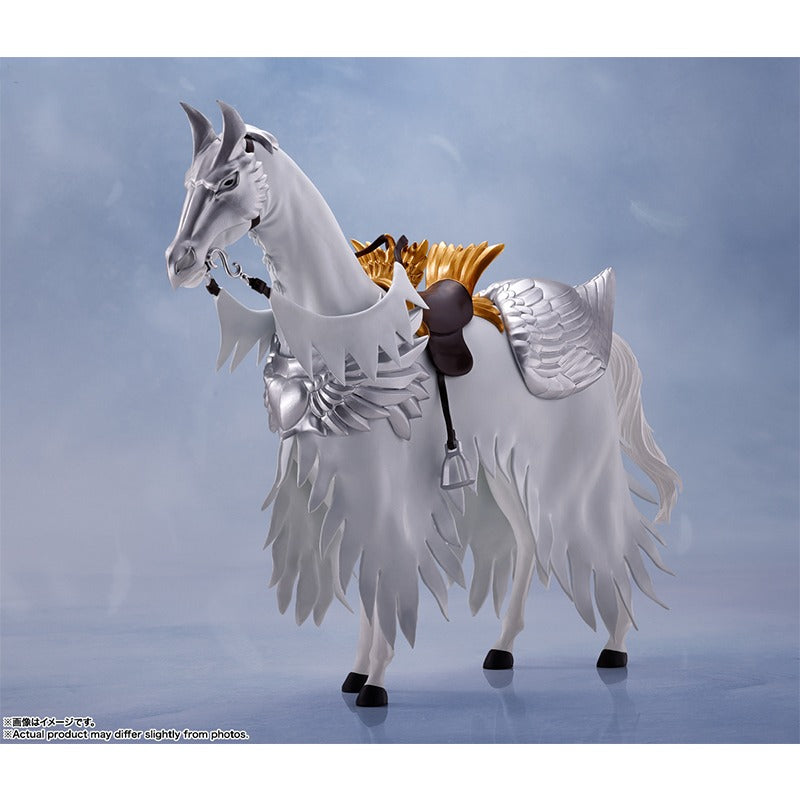 16cm BERSERK Figure | Genuine BANDAI SHF figure of Griffith and his white horse, with interchangeable parts. Ideal for collectors and anime fans. A perfect gift for children and adults