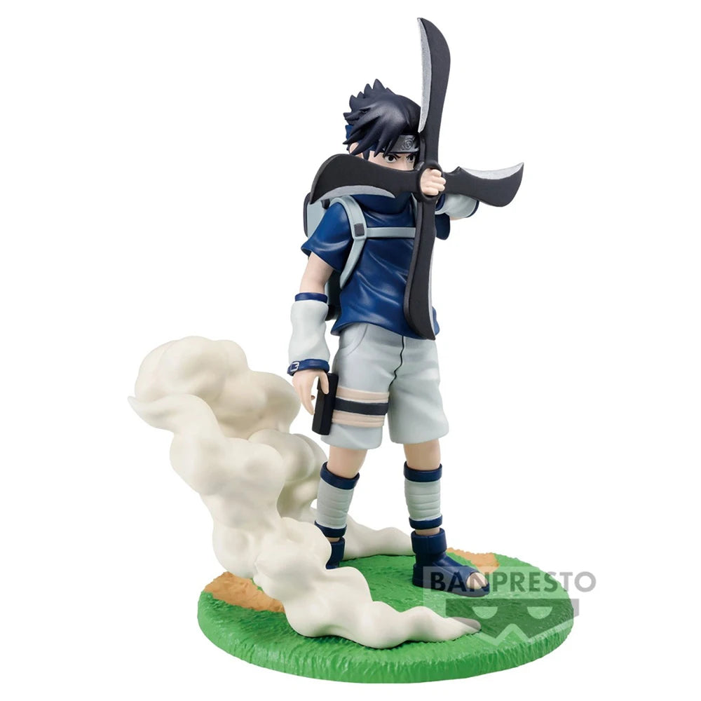 12cm Bandai Banpresto Figure (Memorable Saga Edition) Naruto | Sasuke Uchiha Anime Action Figure Model PVC Collectible Ornament. A perfect gift for Naruto fans and kids