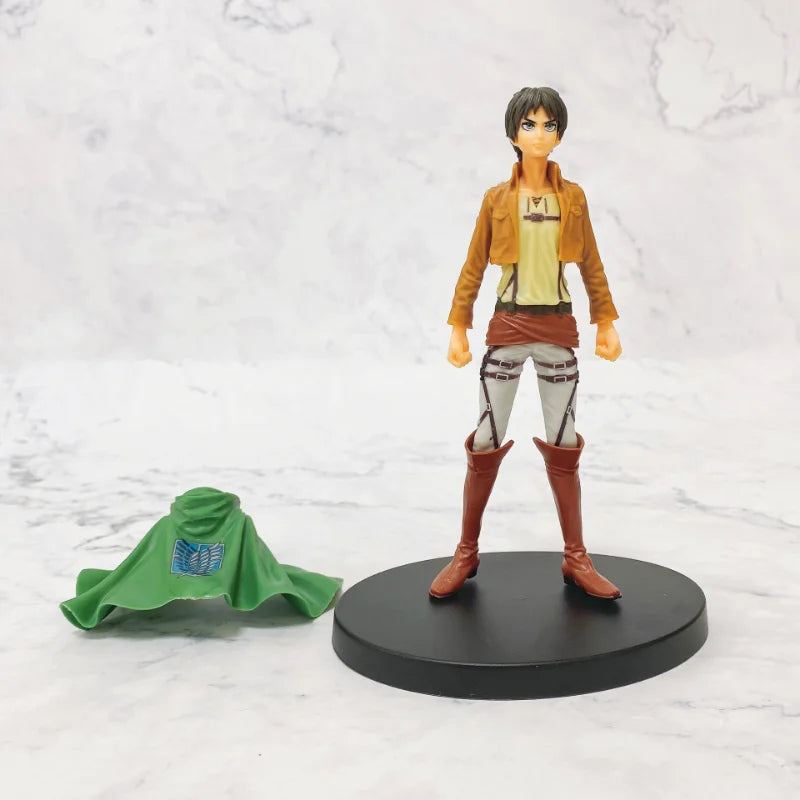 16cm Figurines Attack on Titan | Figurines de collection représentant Eren, Mikasa et Levi de Attack on Titan. Idéal pour les fans et les collectionneurs, ces modèles détaillés apportent l'univers de l'anime dans votre espace