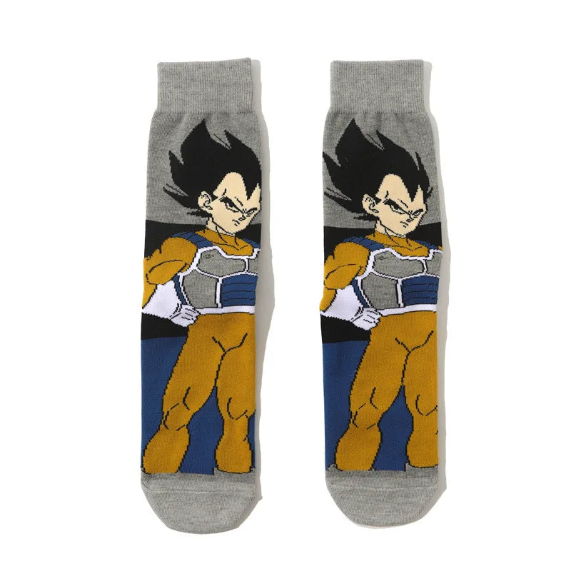 Chaussettes Dragon Ball  | Chaussettes en coton longues et respirantes avec imprimé des personnages de DBZ. Style hip-hop, idéales pour les amateurs de skateboard et les fans de Dragon Ball