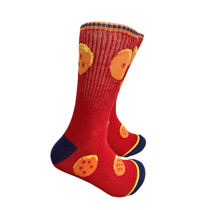 Chaussettes Dragon Ball  | Chaussettes en coton longues et respirantes avec imprimé des personnages de DBZ. Style hip-hop, idéales pour les amateurs de skateboard et les fans de Dragon Ball