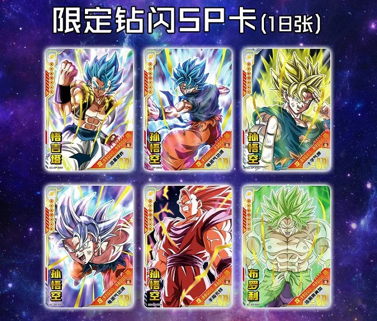 Boîtes de Cartes de Collection Dragon Ball avec Goku, Vegeta et les Saiyans. Cartes brillantes idéal pour les batailles. Un cadeau idéal pour les enfants et les fans de l'anime !