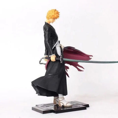 21cm Figurine Bleach | Découvrez cette figurine d'action de Kurosaki Ichigo fabriquée en PVC de haute qualité. Idéale pour décorer une pièce ou enrichir votre collection, cette statue représente le héros de Bleach dans une posture dynamique