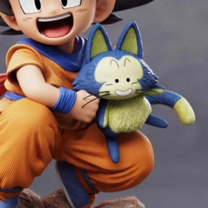 10cm Figurine Dragon Ball | Goku avec Puar dans une pose affectueuse. Un excellent modèle de collection pour les fans de Dragon Ball Z. Un cadeau parfait pour les amateurs d'anime !