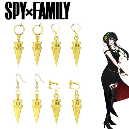 Pendientes de cosplay SPY×FAMILY | Pendientes inspirados en Yor Forger alias "Princesa Ibara". Diseñados con detalles elegantes, estos accesorios son perfectos para cosplay o como regalo para los fanáticos del anime.