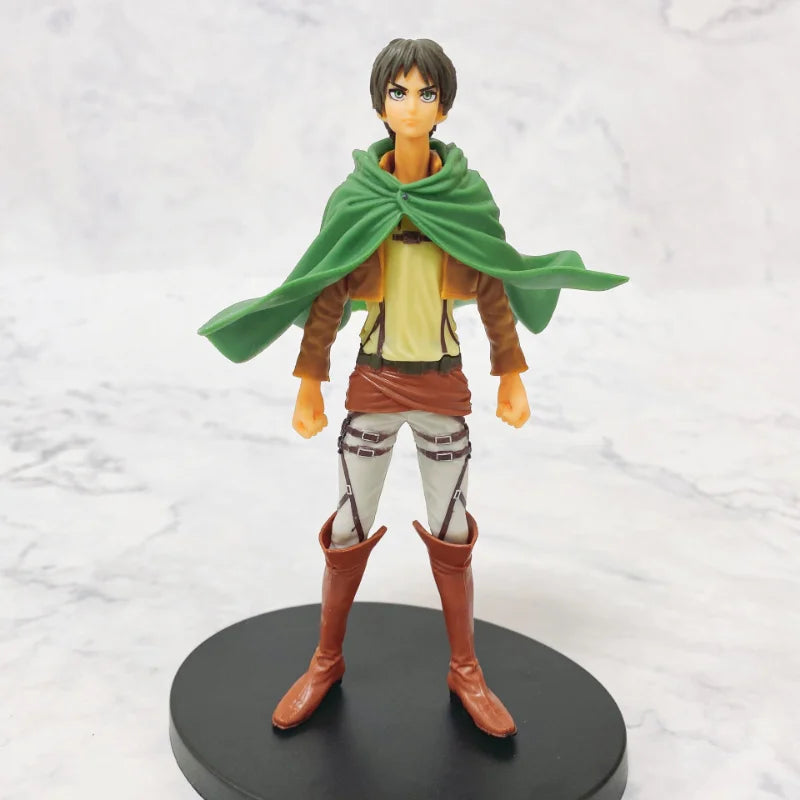 16cm Figurines Attack on Titan | Figurines de collection représentant Eren, Mikasa et Levi de Attack on Titan. Idéal pour les fans et les collectionneurs, ces modèles détaillés apportent l'univers de l'anime dans votre espace