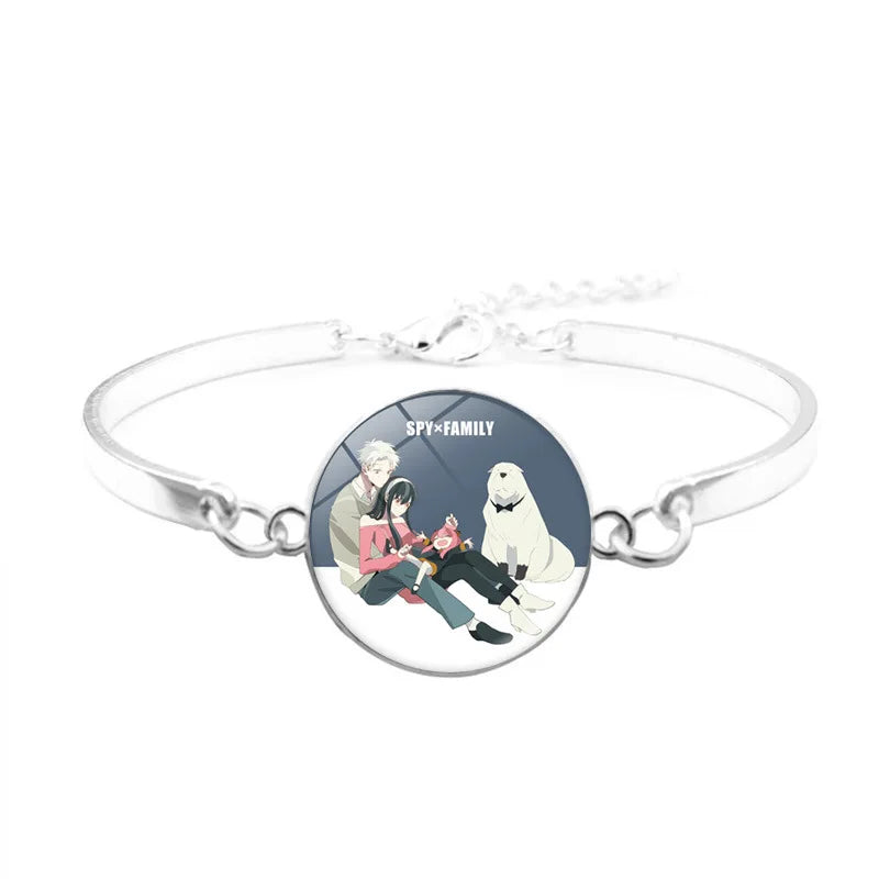 Pulsera ESPÍA×FAMILIAR | Pulsera de aleación inspirada en los personajes de Anya, Yor y Crepúsculo. La pulsera es ideal para los fans del anime, perfecta como accesorio de cosplay o como regalo. 