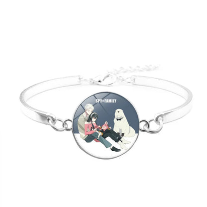 Pulsera ESPÍA×FAMILIAR | Pulsera de aleación inspirada en los personajes de Anya, Yor y Crepúsculo. La pulsera es ideal para los fans del anime, perfecta como accesorio de cosplay o como regalo. 