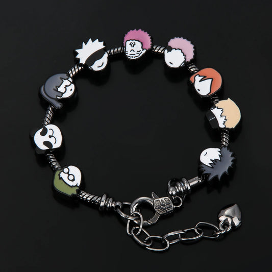 Bracelet Jujutsu Kaisen | Bracelet à breloques avec pendentifs des personnages de Jujutsu Kaisen. Parfait pour les fans de Jujutsu Kaisen, cet accessoire stylé est un excellent cadeau pour hommes. Idéal pour compléter une tenue avec une touche d’anime