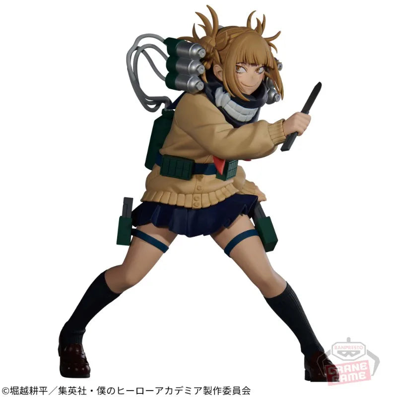 8-11cm Figurines My Hero Academia | Figurine officielle Banpresto en PVC représentant Himiko Toga, membre des Evil Villains de My Hero Academia. Parfaite pour compléter une collection ou offrir en cadeau aux fans de l'anime