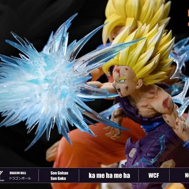 23cm Figurine Dragon Ball | Son Gohan et Son Goku Kamehameha contre Cell. Cette figurine dynamique est parfaite pour la décoration et la collection. Un cadeau idéal pour les fans de Dragon Ball Z !