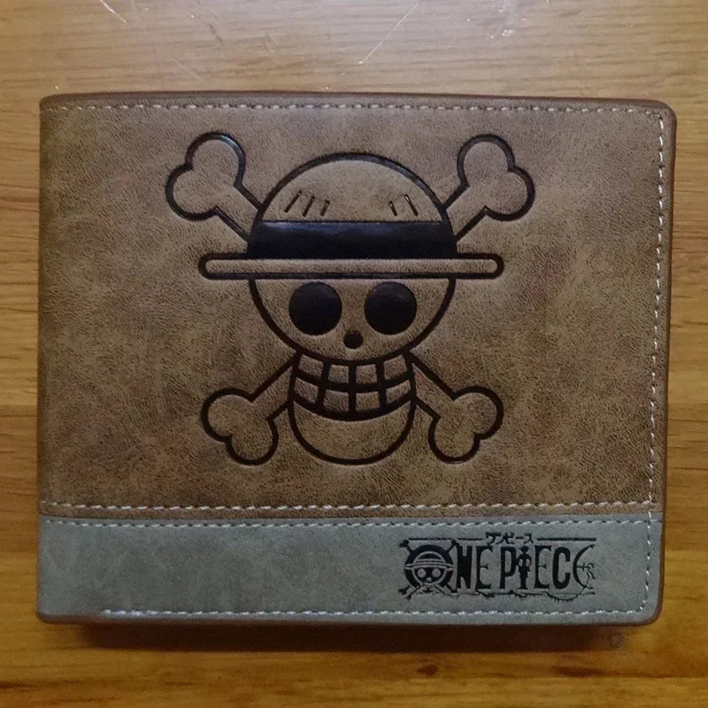 12*10cm | High quality One Piece leather wallet, featuring the iconic logos of the series. A stylish and functional accessory for anime fans 