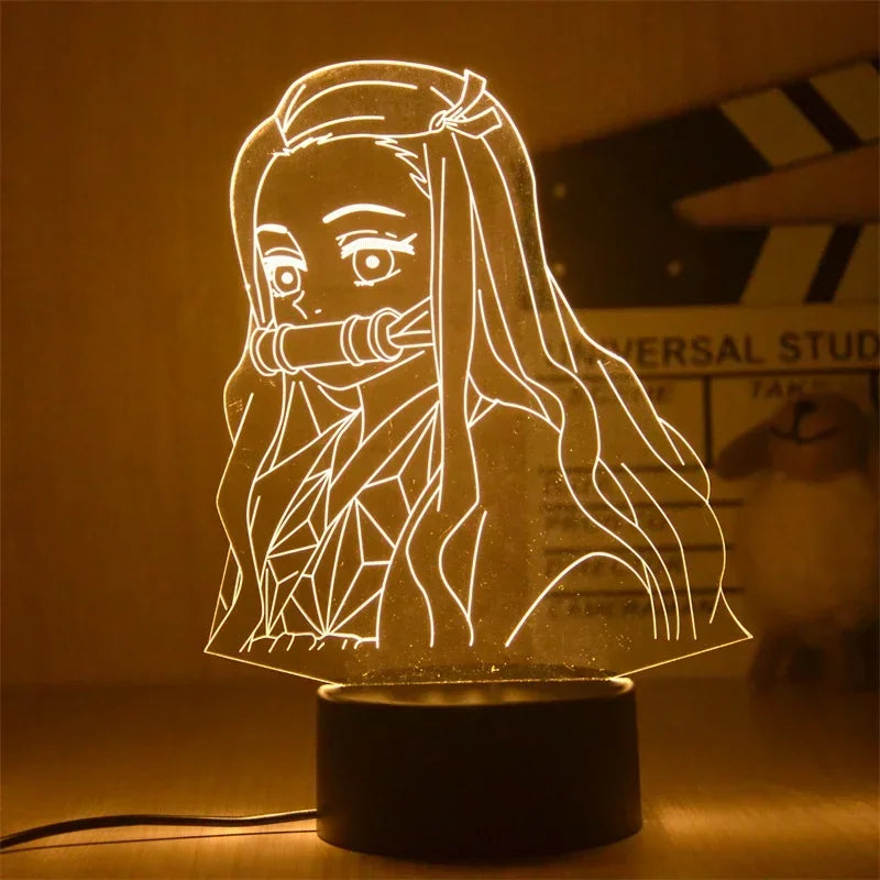 Lampe de Nuit 3D LED DEMON SLAYER | Lampe 3D LED représentant les personnages de Kimetsu no Yaiba parfaite pour illuminer une chambre avec une touche anime. Cette lampe est idéale comme décoration ou comme cadeau pour les enfants et les fans de l'anime