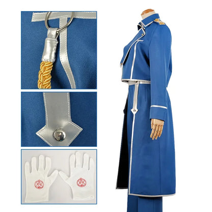 Roy Mustang complete military uniform with jacket, pants and apron. Perfect for cosplay or events