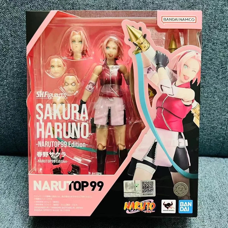 Figura 17cm Bandai SHFiguarts (Edición NarutoTop99) | Modelo de acción conjunta en PVC de Haruno Sakura, juguete ninja. Un regalo perfecto para fans y coleccionistas de Naruto.