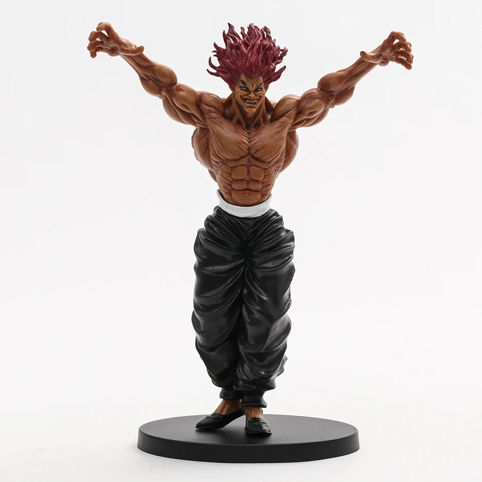 22cm Figurine BAKI | Figurine en PVC de qualité représentant Hanma Yujiro dans sa posture de combat.  Idéal pour décoration et collection et parfait pour les fans de Baki the Grappler