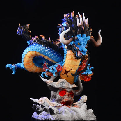 Figura de una pieza de 22 cm | Kaido en forma de dragón, con iluminación LED integrada. Perfecto para coleccionistas y fanáticos del anime para iluminar tu colección con estilo. 