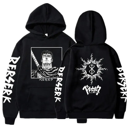 Sudadera con capucha unisex para niño y niña, inspirada en el universo Berserk. Este suéter cómodo y elegante es perfecto como regalo para los fanáticos de Berserk.