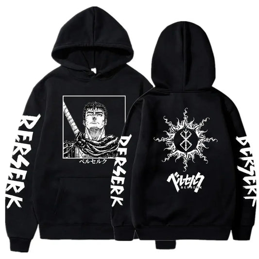 Sweat à Capuche unisex pour garçons et filles, inspiré de l'univers de Berserk. Ce pull-over confortable et stylé est parfait comme cadeau pour les fans de Berserk