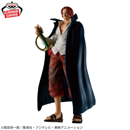 16cm Figurine BANDAI DXF THE Grandline One Piece | Figurine Bandai Banpresto DXF THE Grandline Men représentant Shanks le roux. Modèle en PVC détaillé, parfait pour les collections et les fans de One Piece